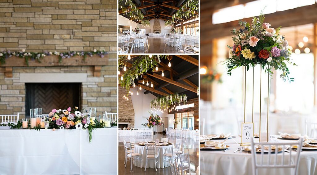 Reception layout and detail photos at Canyonwood Ridge Wedding Venue. 