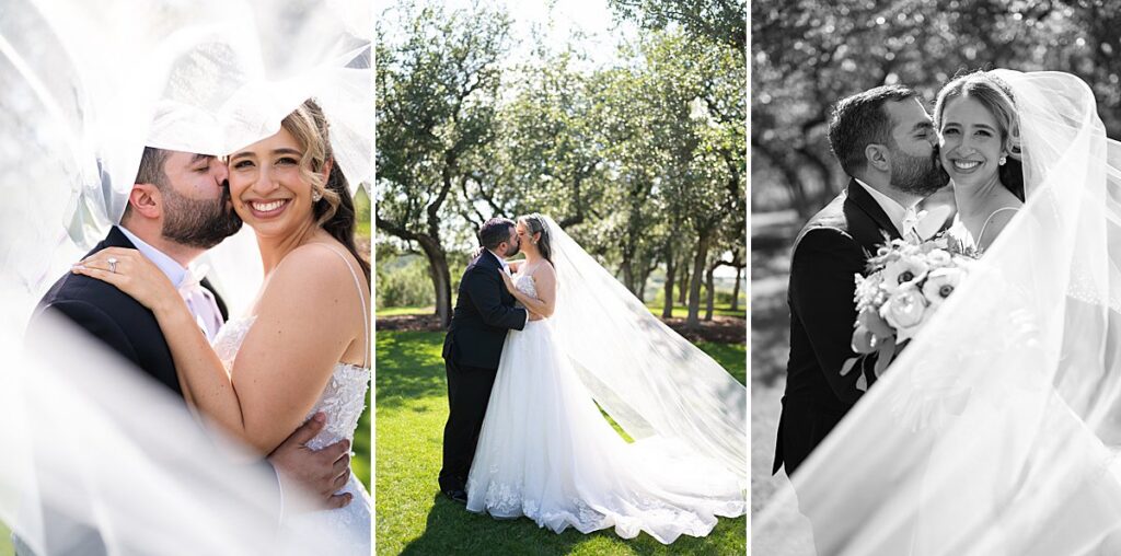Married couple at Canyonwood Ridge. 3 photos together. close up, far away, black and white close up/ 