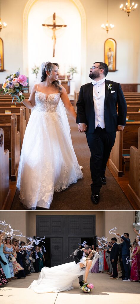 Couple exiting their Church Ceremony