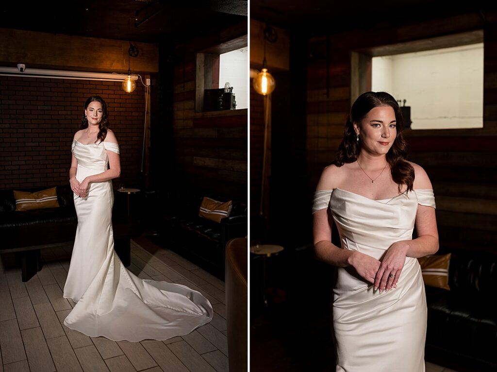 Moody Bridal Portraits taken in the speakeasy of the La Salle Hotel in Bryan, Texas. 